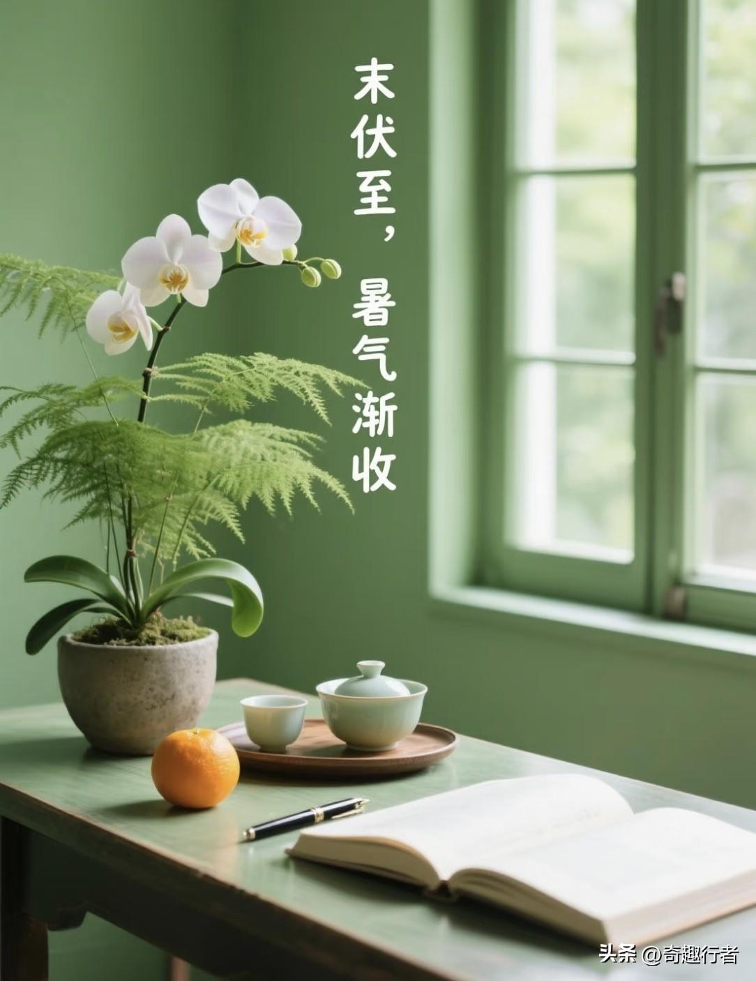 末伏将尽，夏意渐消，
一觉醒来，凉意来袭，
蝉鸣也随之谢幕。
八月时光尚在流淌，
