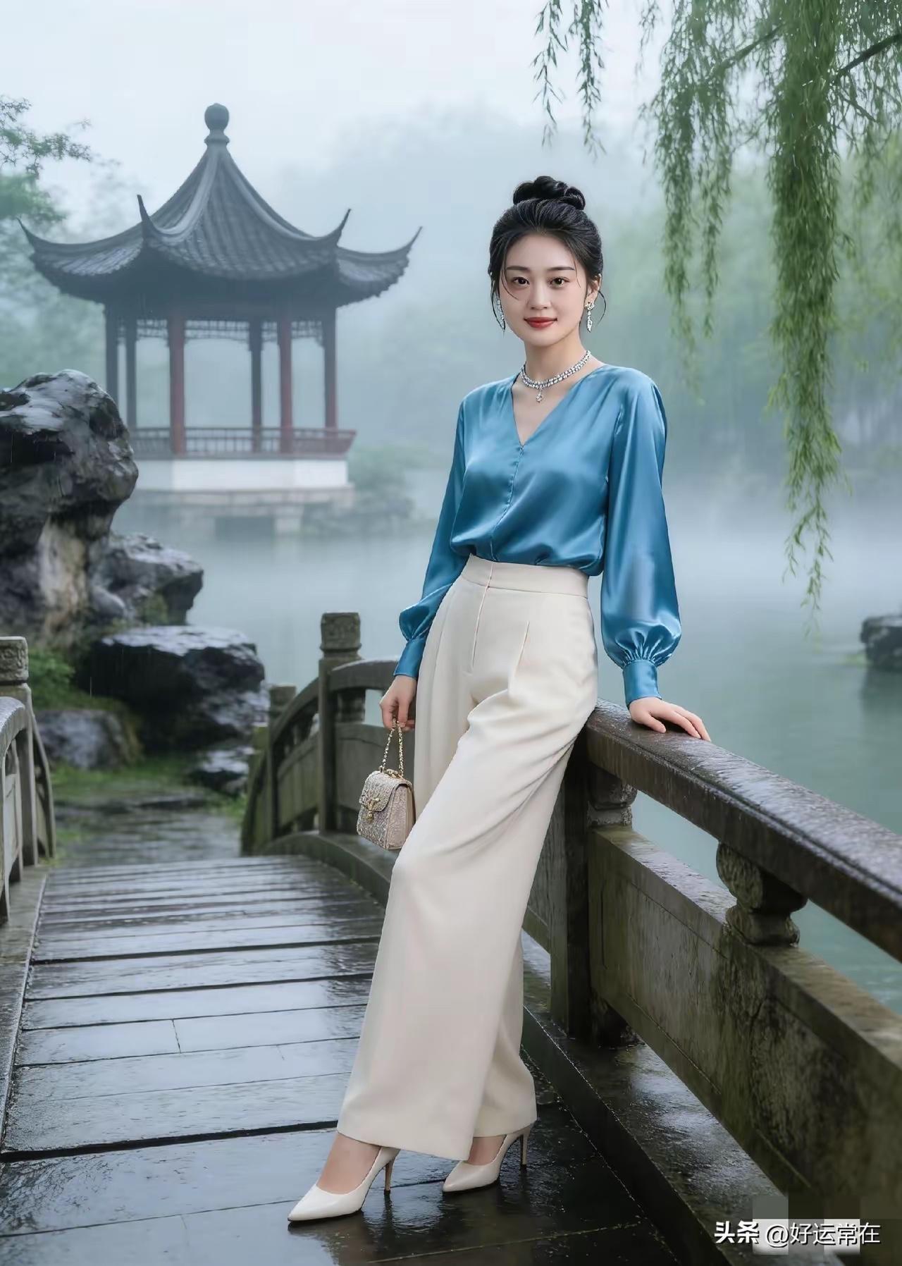 秀水生来越溪女，
名山自有迎客松，
横批：《秀女与名松》
（注）越溪女，即越溪浣