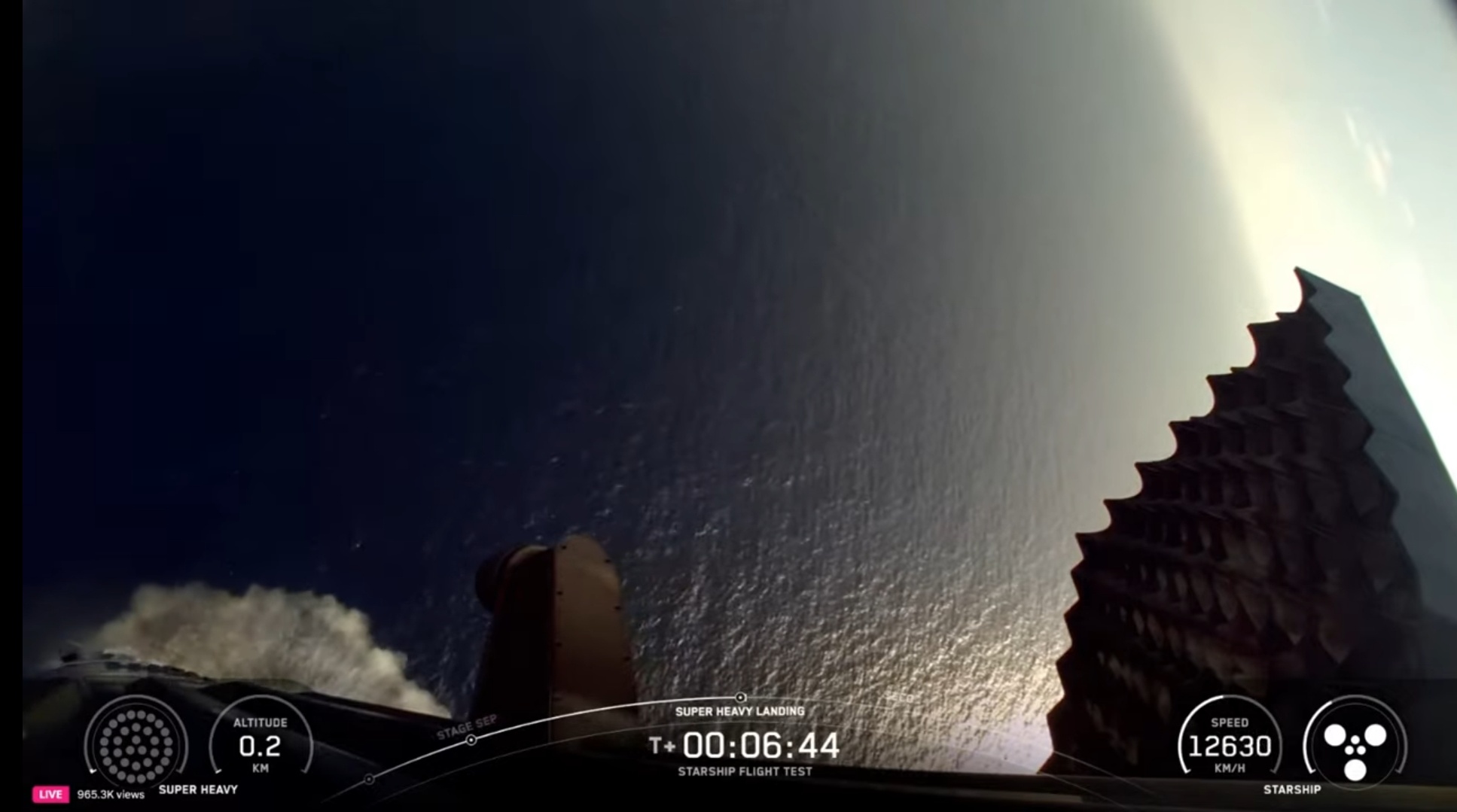 spacex星舰进行第十次试飞太空探索助力计划超重型火箭B16溅落海面 ​​​