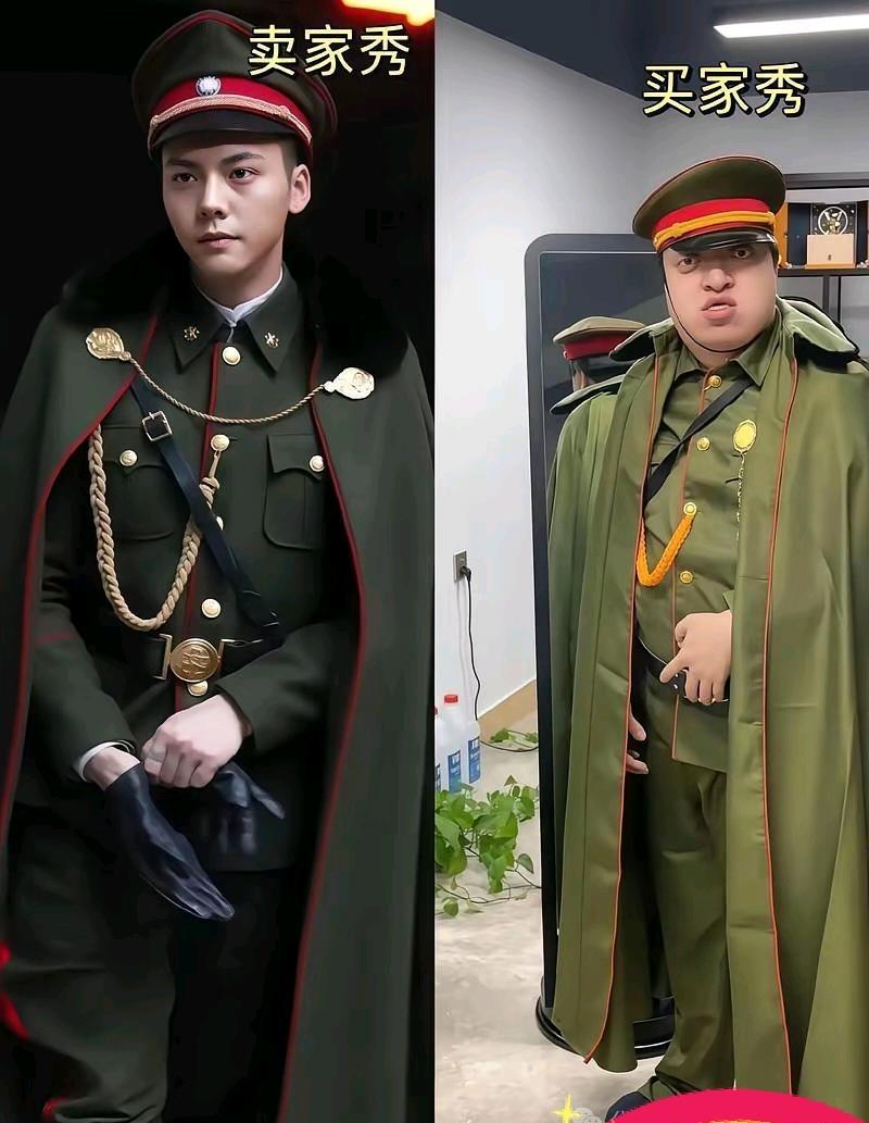 一边是国军少校，另一边是伪军队长，差距是全方位的，首先人就不同，其次衣服的料子款