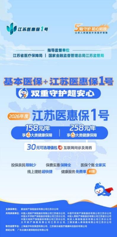 家里有老人、小孩，作为顶梁柱的我总在担心医疗保障的事儿。直到了解了江苏医惠保 1
