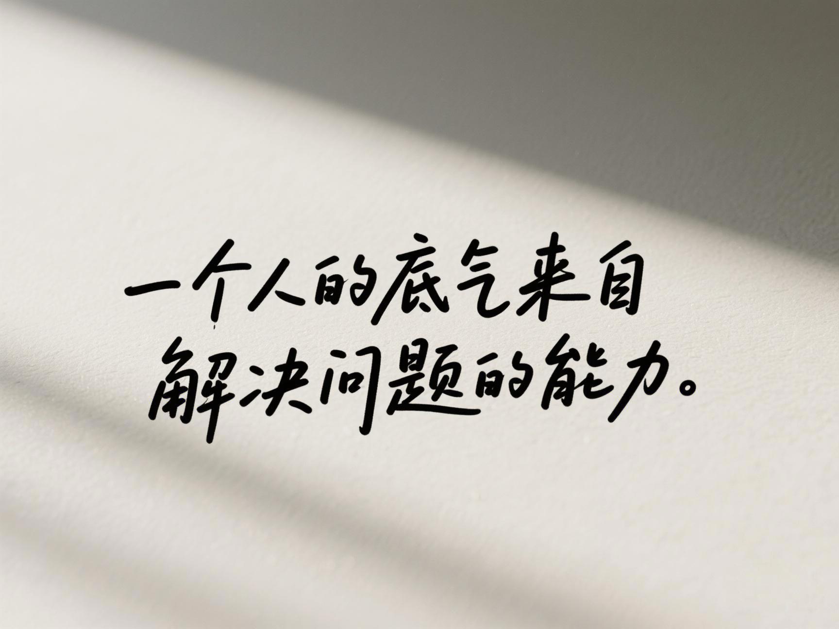 一个人的底气来自于解决问题的能力 