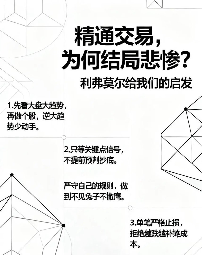 精通交易，为何结局悲惨？利弗莫尔给我们的启发1.先看大盘大趋势，再做个股，逆大趋