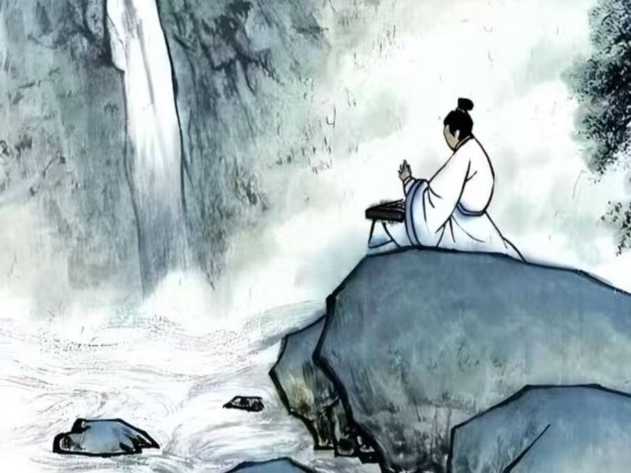 塞鸿秋·知音自许
高山流水知音少，
清风明月谁同调。
闲凭栏槛思前好，
静看云影