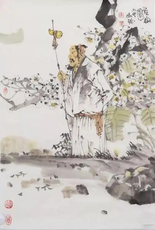 上联：拄杖观梅真隐士
下联：[玫瑰]

网络图片/诚谢侵删