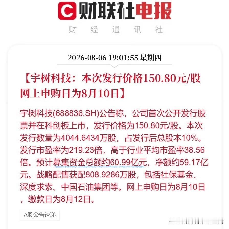 被誉为人形机器人第一股的宇树科技预计募集资金60.99亿元（财联社）。

而20