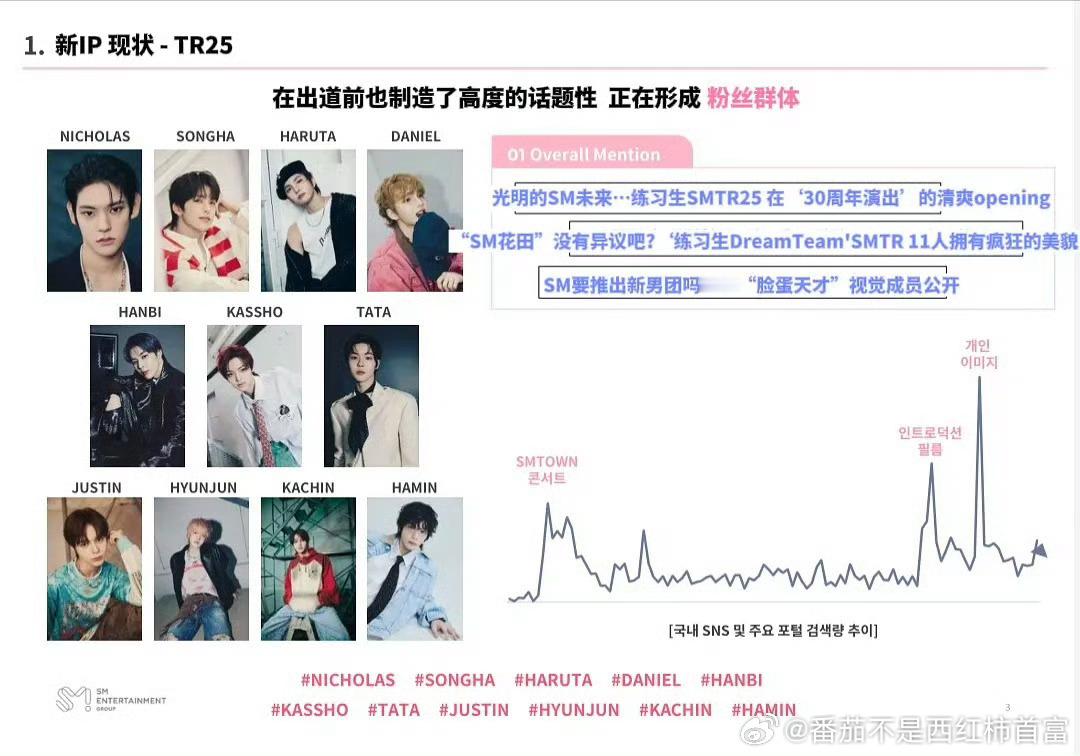 SM第一季度业绩会SMTR25部分✨SM ceo message 提及“出道前制