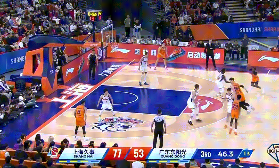 被李弘权侧翼三分投死了卢卡成超级大漏勺，眼神防守防谁谁进广东队刚积攒的气势又没了