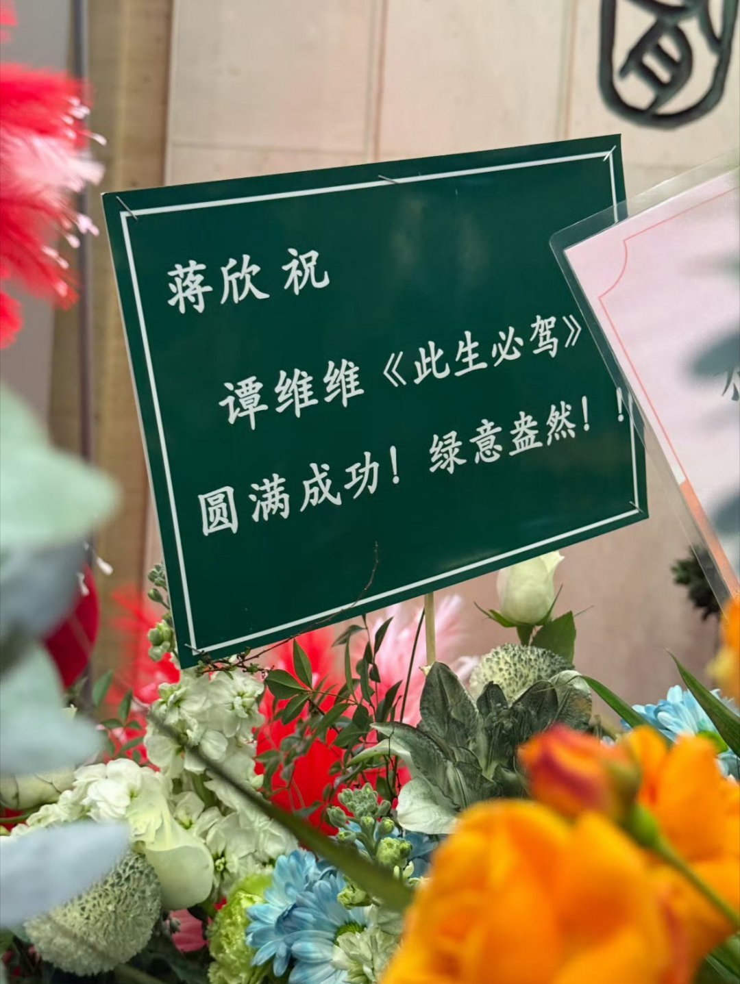 半个娱乐圈给谭维维送了花篮音乐剧《此生必驾》开演在即，半个娱乐圈送来花篮。从出品