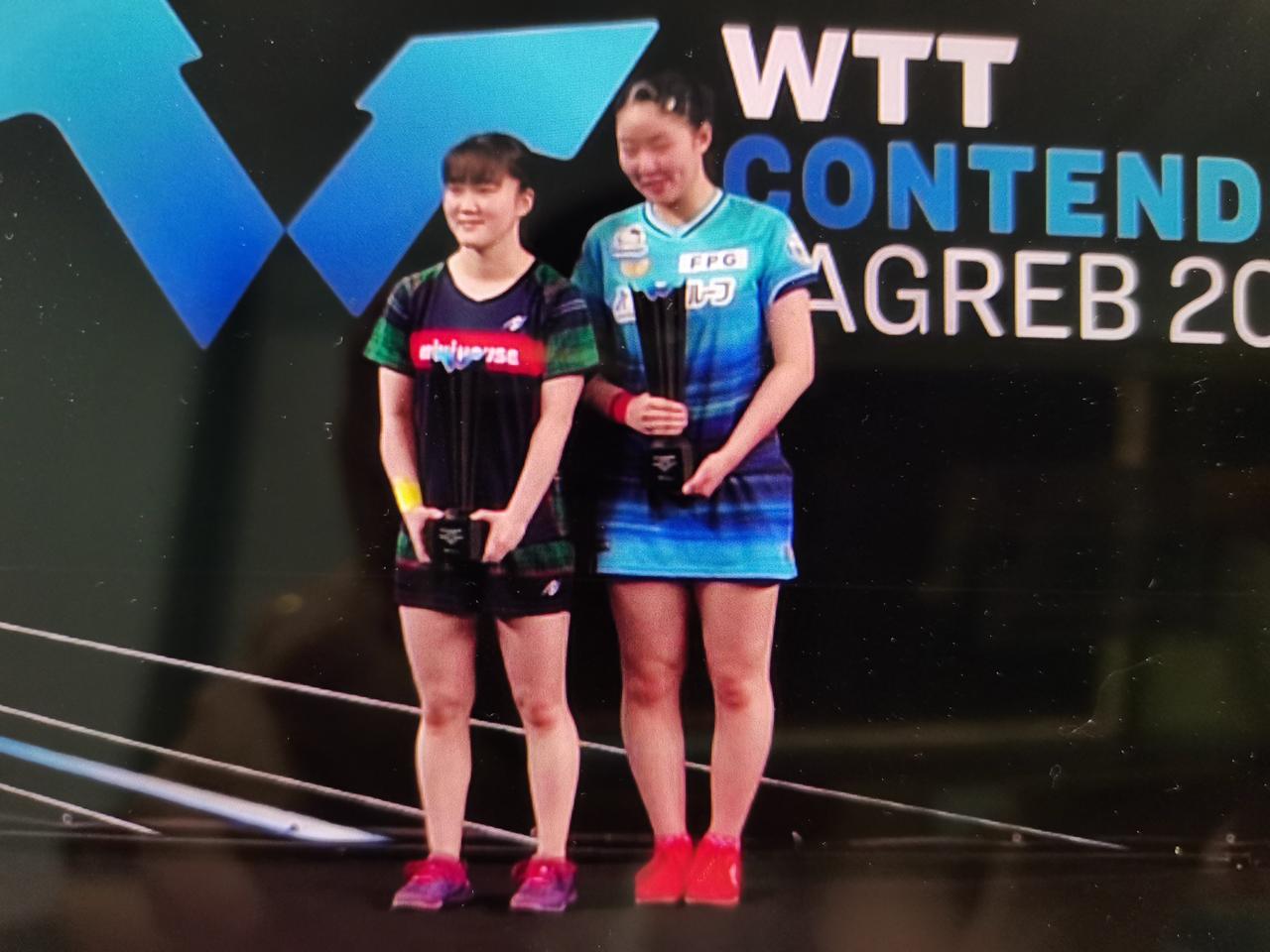 张本美和、大藤沙月女双夺冠
萨格勒布常规挑战赛女双决赛日本女双张本美和、大藤沙月