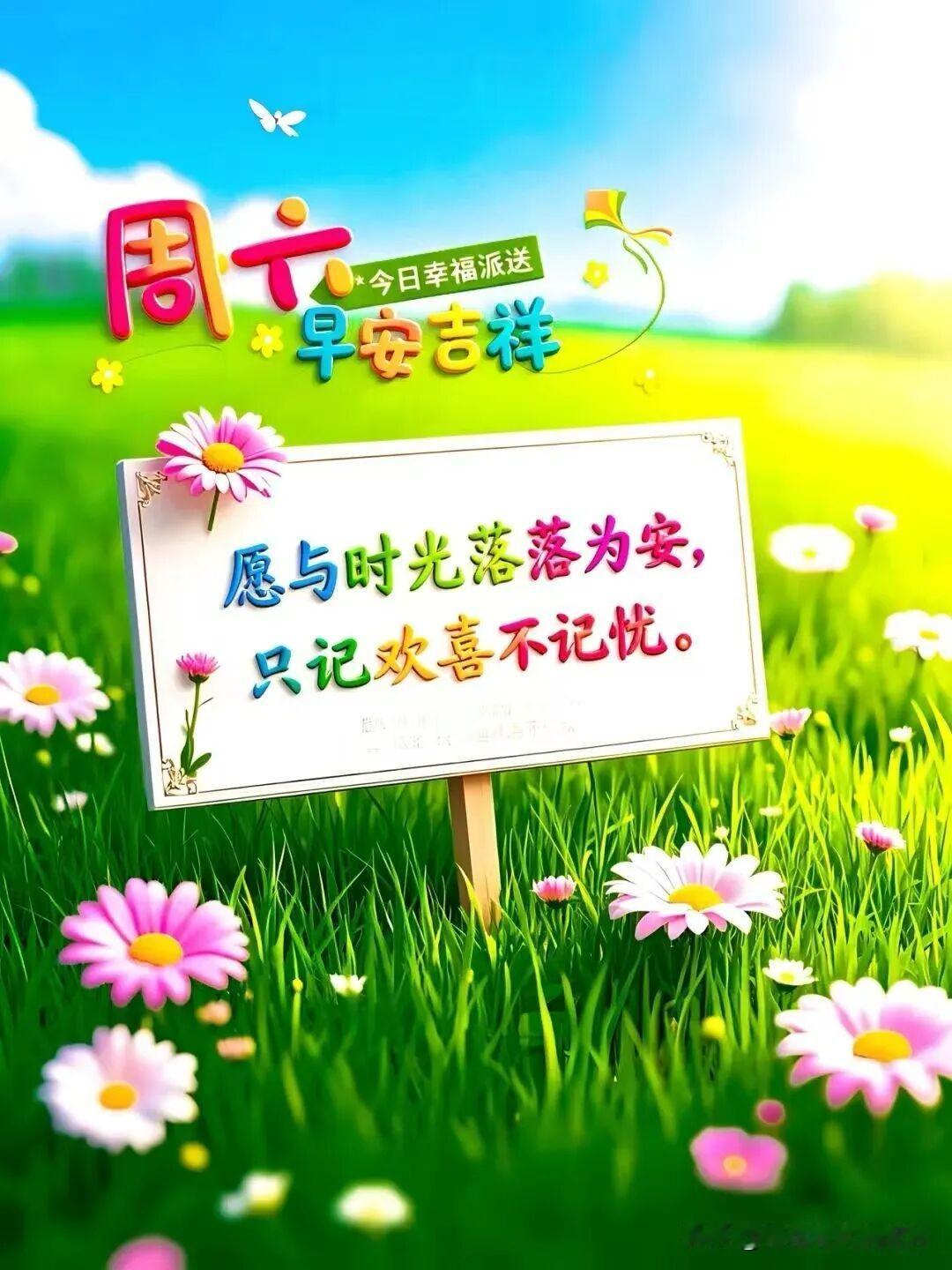 早安吉祥，愿时光静好，只记欢喜不记忧。🌸🌼🌻