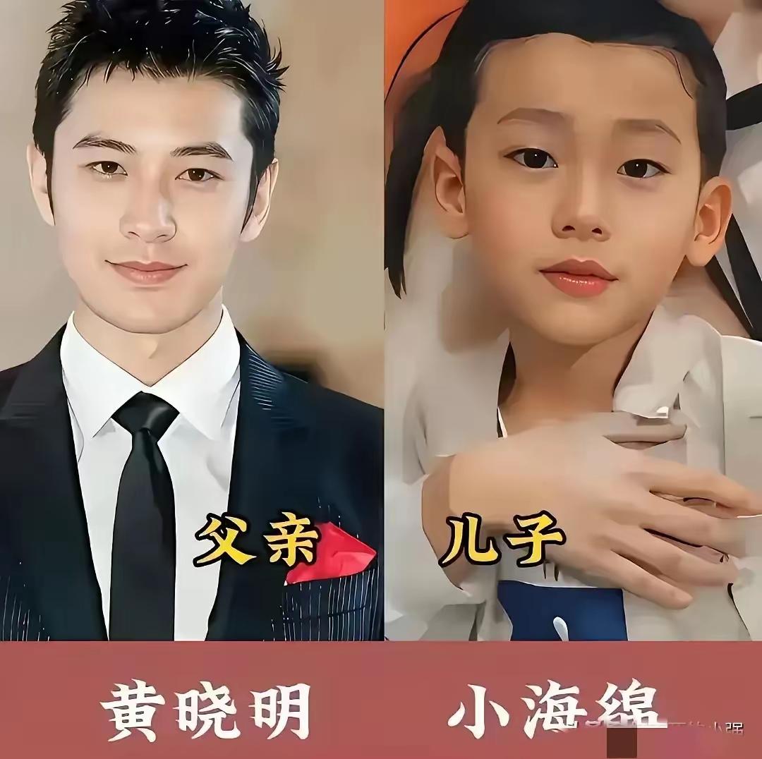 黄晓明和杨颖的儿子小海绵的颜值应该不可能达到黄晓明的高度了，小海绵看起来更像他的