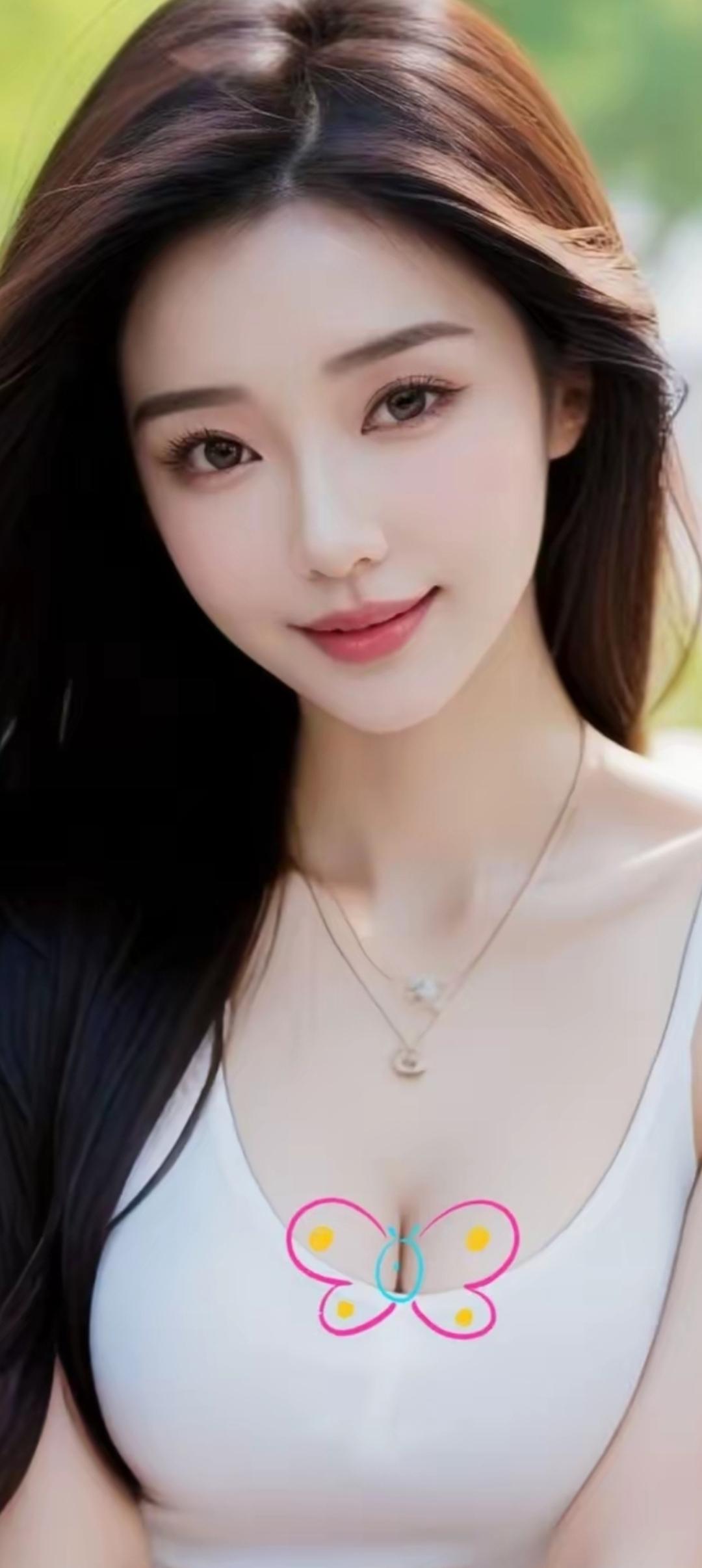 温柔甜美的少女，微笑如花绽放