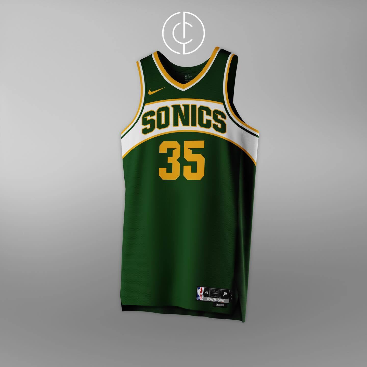 篮天下 设计师Colonel 为西雅图超音速设计的球衣，经典的超音速元素！Ima