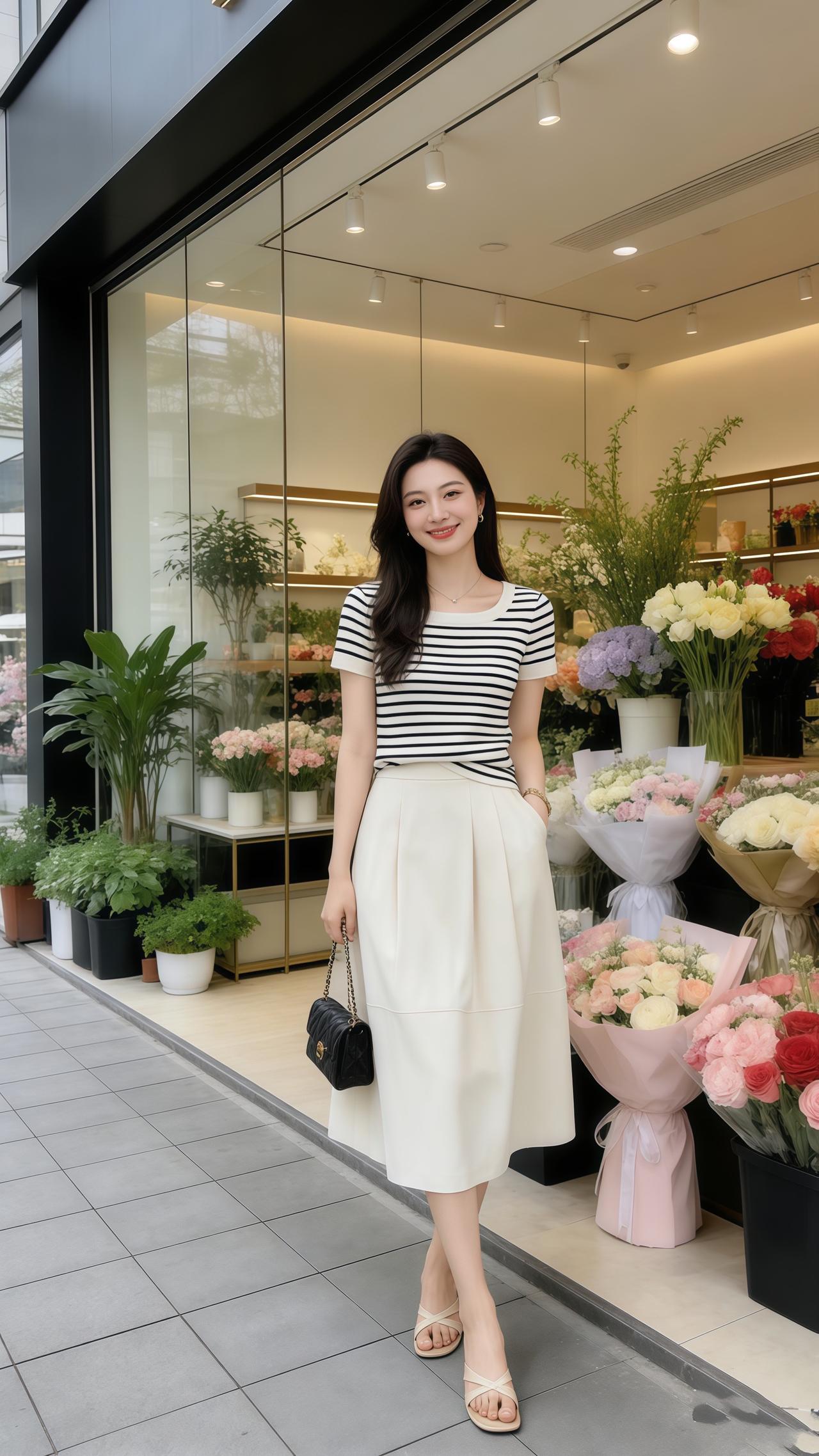 显瘦条纹上衣 休闲百搭