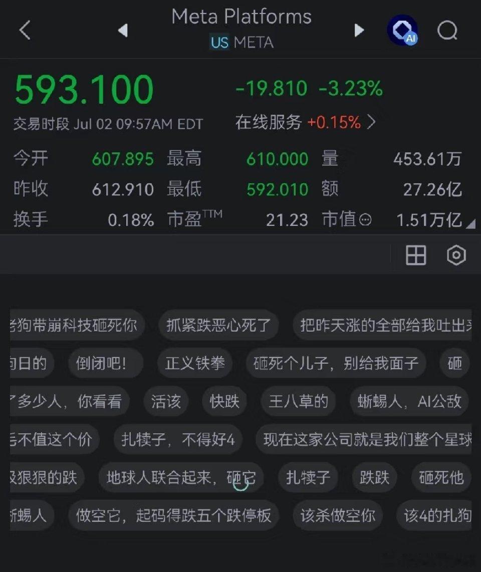 meta股票的评论区炸了，我也想骂人