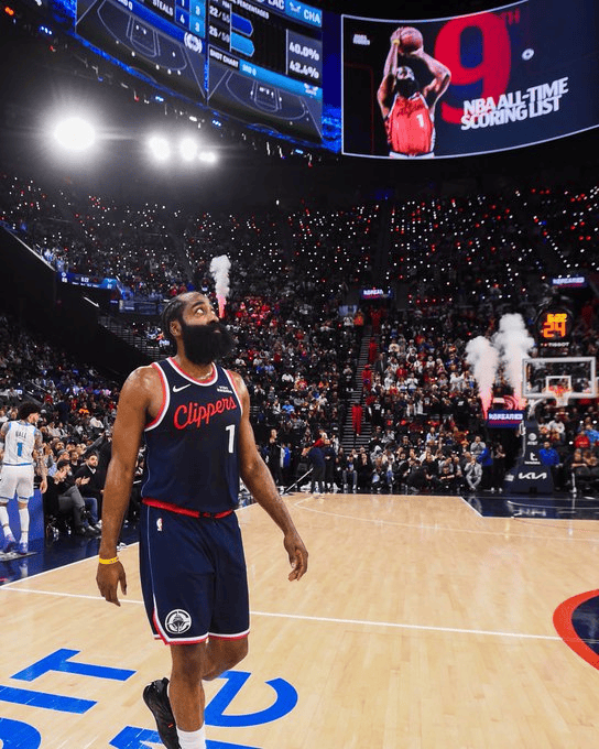 快船祝贺哈登总得分历史第九：洛杉矶孩子在洛杉矶创造历史