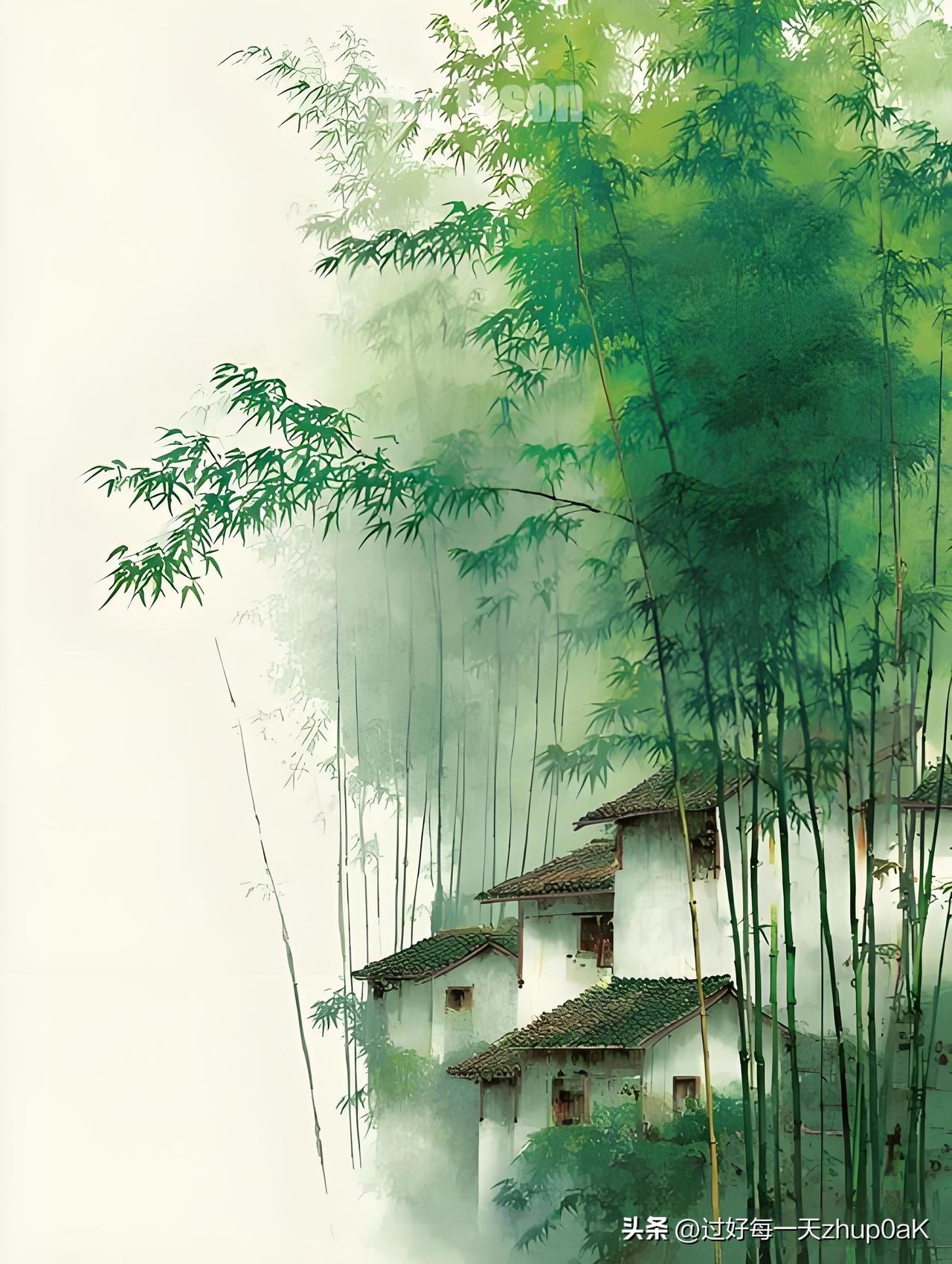 《夏日书事·其一》
——元·胡奎
袅袅凉风度竹枝，
卷荷翻雨落盆池。
疏帘小簟清