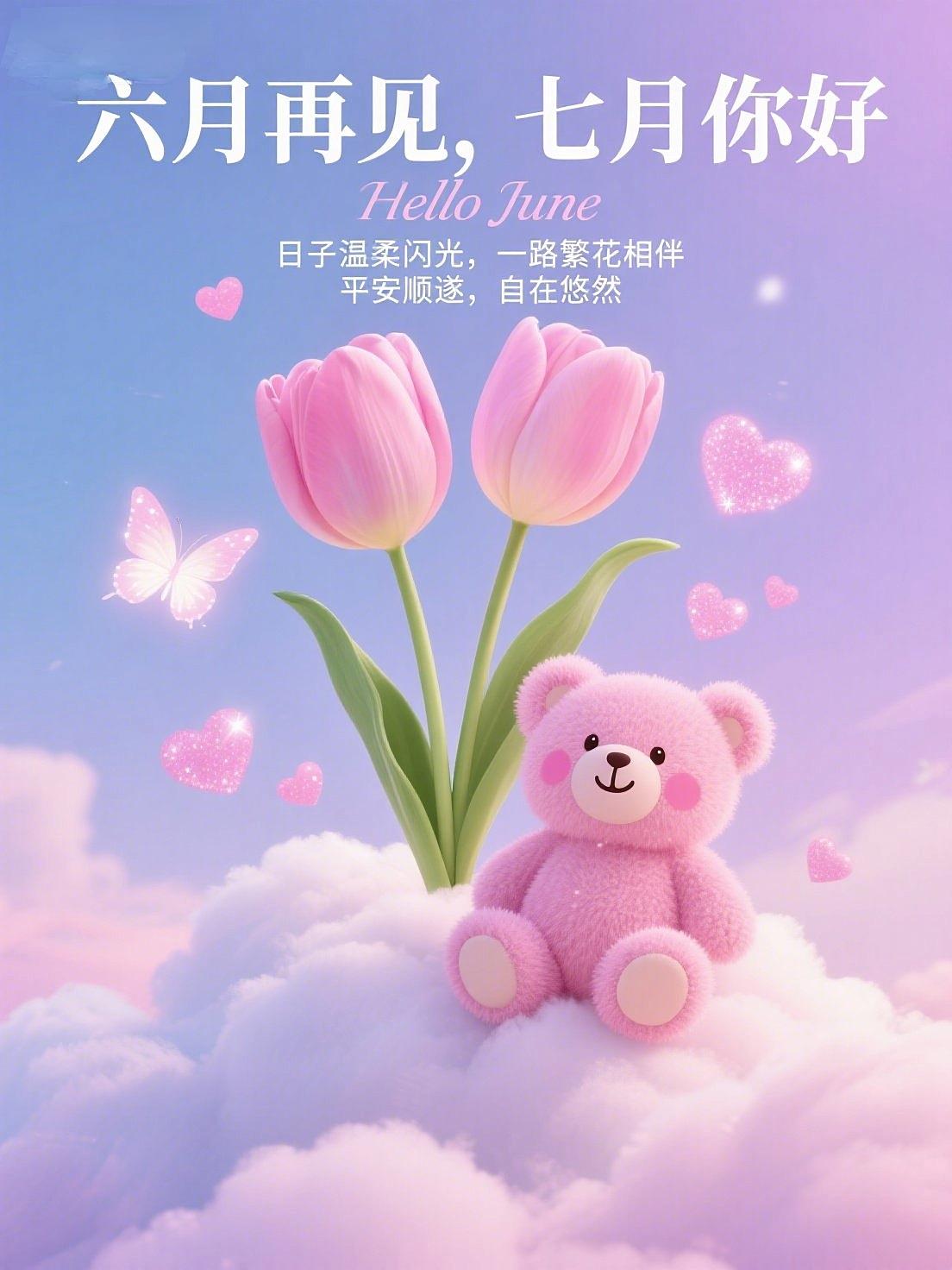 晚风辞别六月余温！
半载岁月温柔落幕！
浅夏六月缓缓离场！
携着清风相逢七月！