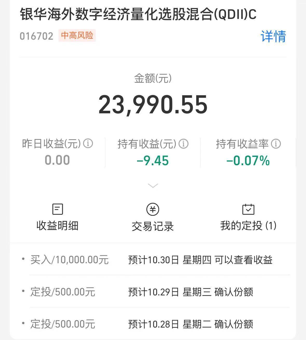 我对海外的观点从来没变过，就是看多，场内逢跌补，赚多了就卖点，场外就定投，达到预