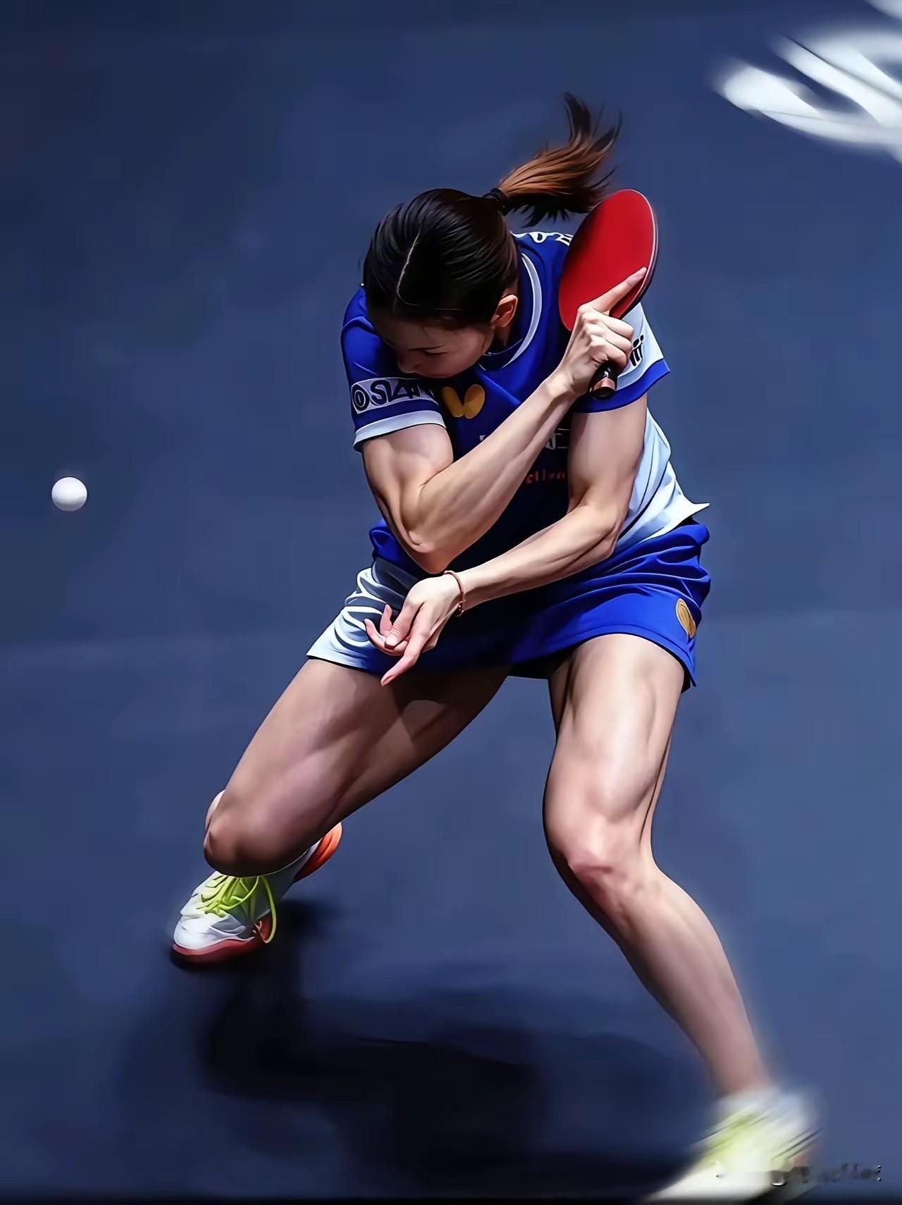桥本帆乃香，日本女乒的削球手！你看这个肌肉线条，她已经将技术练到了极致！也经常在