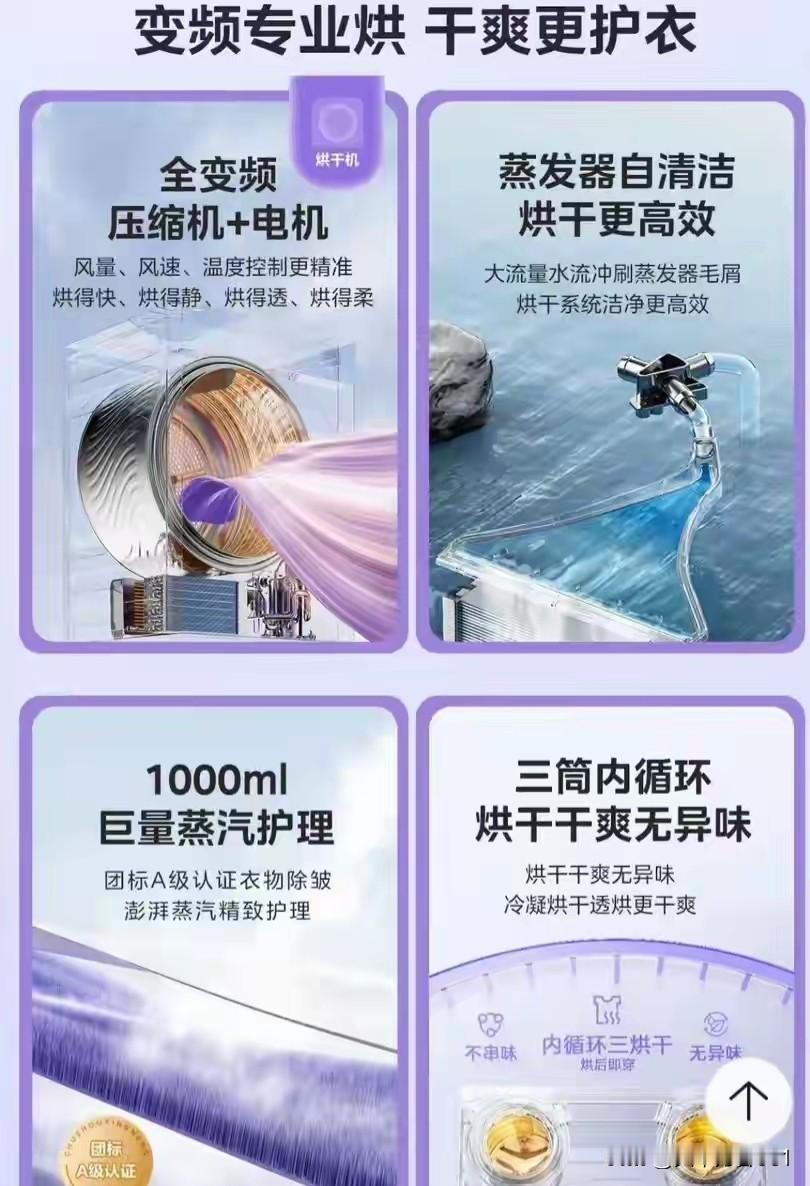 普通烘干机烘完的衣服，有种“硬邦邦像纸板”的感觉。
尤其是棉T恤、毛衣、衬衫，穿