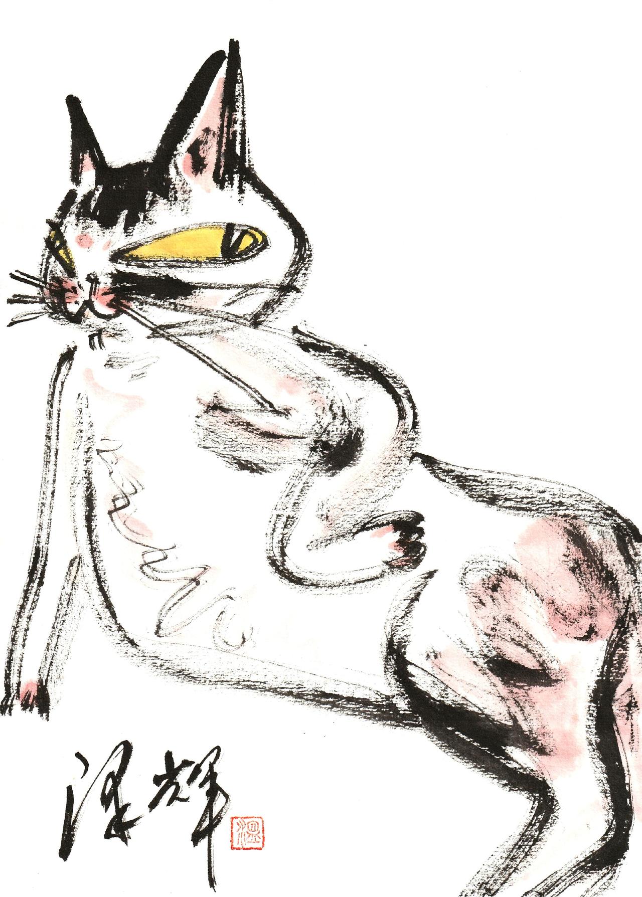 中国画猫猫 国画喵星人 国画猫咪 水墨猫猫