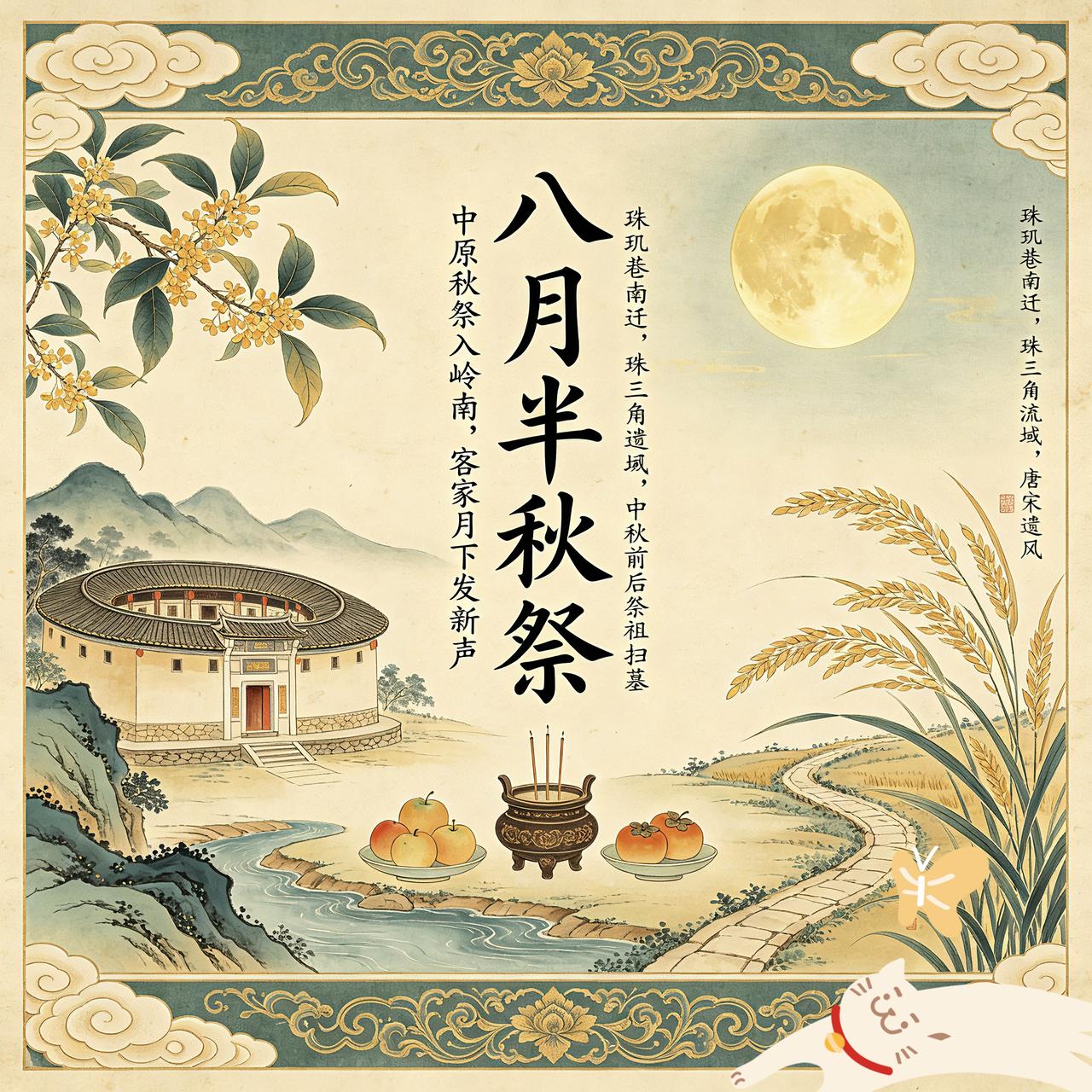 客家人，把中秋节称之为“八月半”。而这个叫法，本身就带有着中原古俗的语感。
中秋