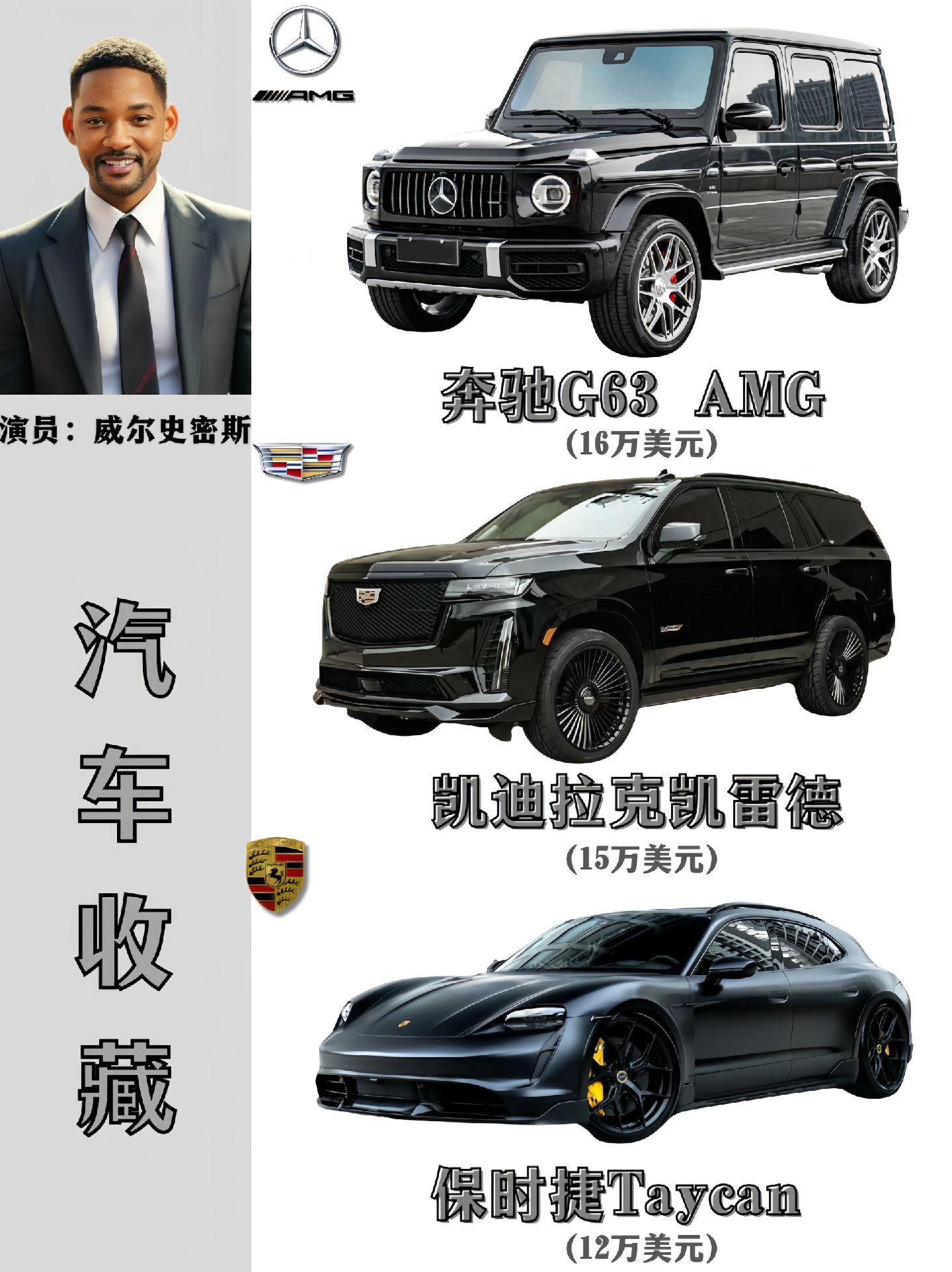 演员威尔史密斯的汽车收藏。你们最喜欢哪一个？奥迪