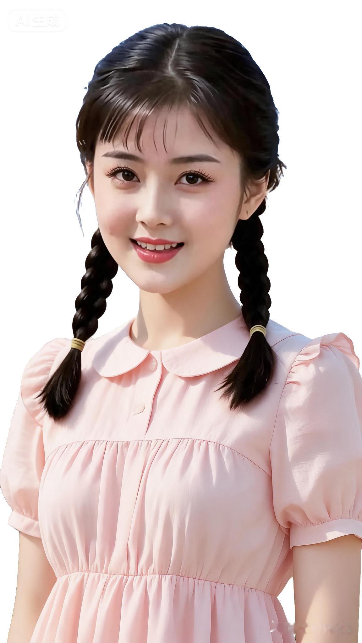 真人写真，淡妆少女眉眼清丽，挺翘琼鼻，雪白肌肤衬娇艳樱唇，身着温柔连衣裙，柔光专