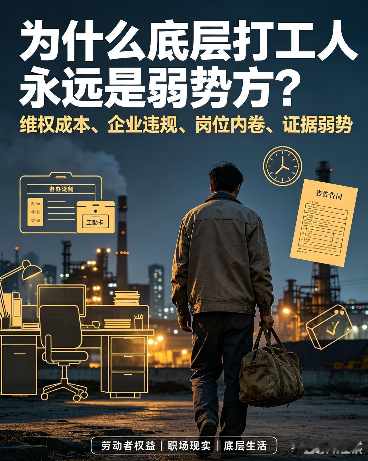 为什么底层打工人永远是弱势方？真相太现实

很多人疑惑：劳动法明明摆在那里，维权