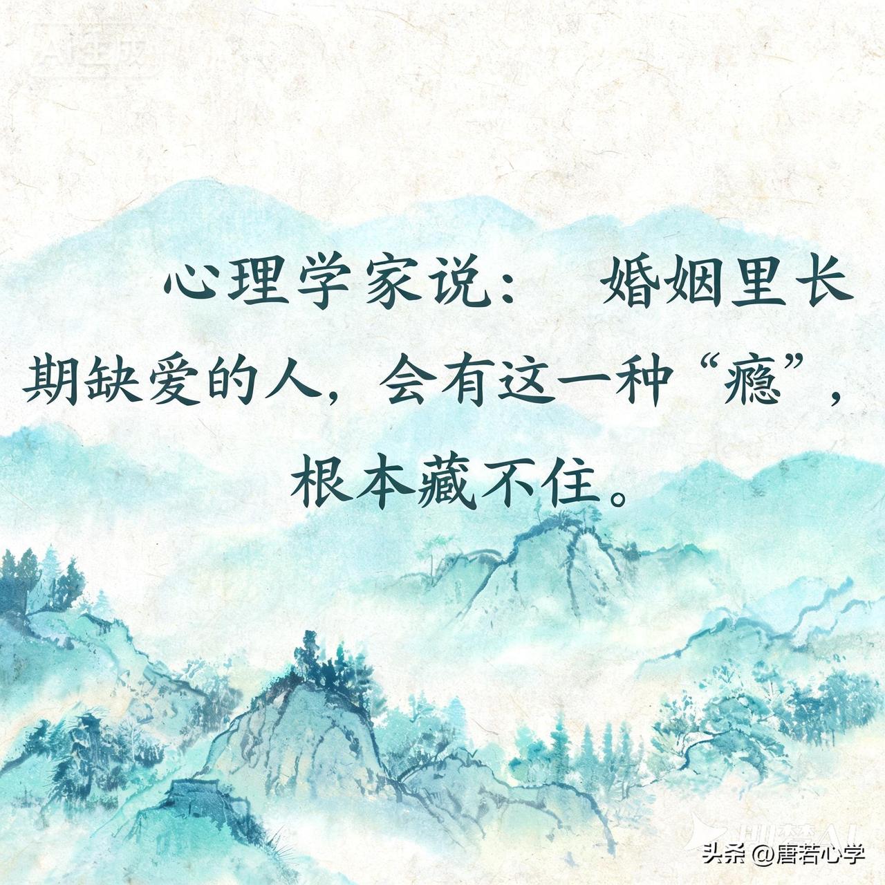 心理学家说： 婚姻里长期缺爱的人，会有这一种"瘾"，根本藏不住。

我们都渴望在