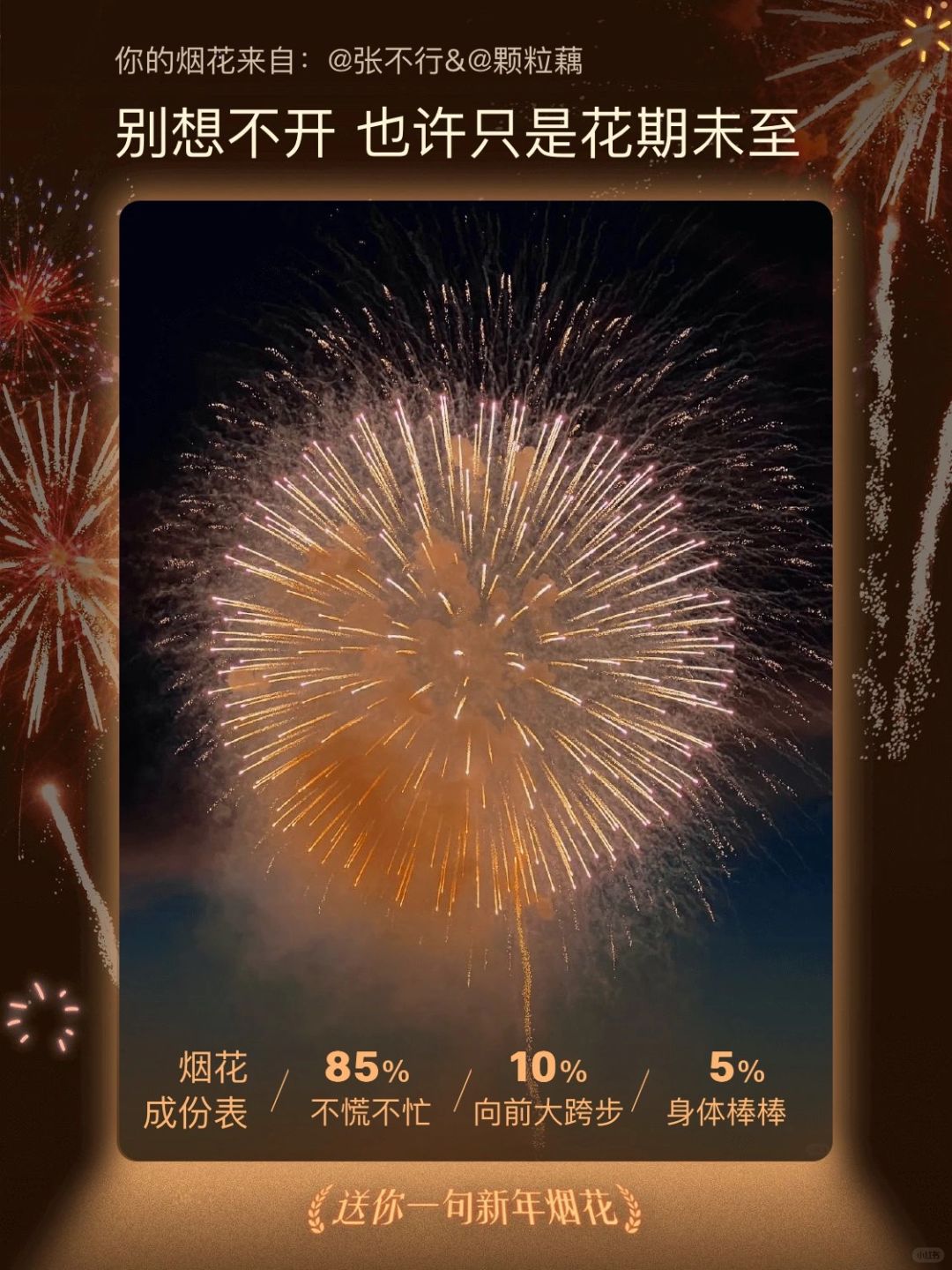 领到我的新年烟花小卡了！🥳