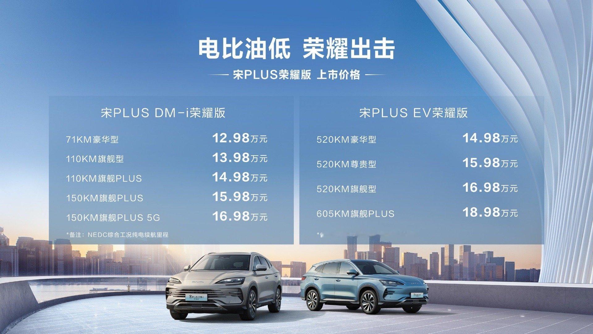 比亚迪是真的猛啊，宋Plus DM-i 12.98万起，海豹DM-i 14.98