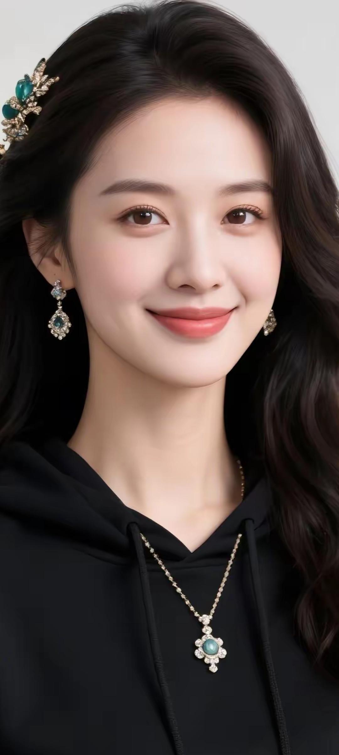 优雅黑衣配饰，闪耀绿宝石项链，尽显时尚魅力！💎✨