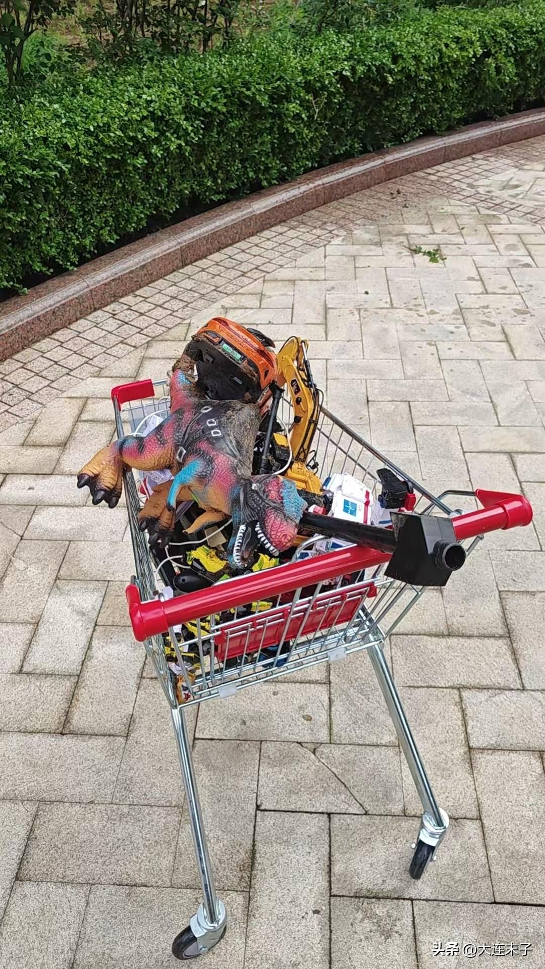 谁家的熊孩子是不是揍轻了！

这么多的儿童玩具，满满的一小车呀，从高空跑到地面，