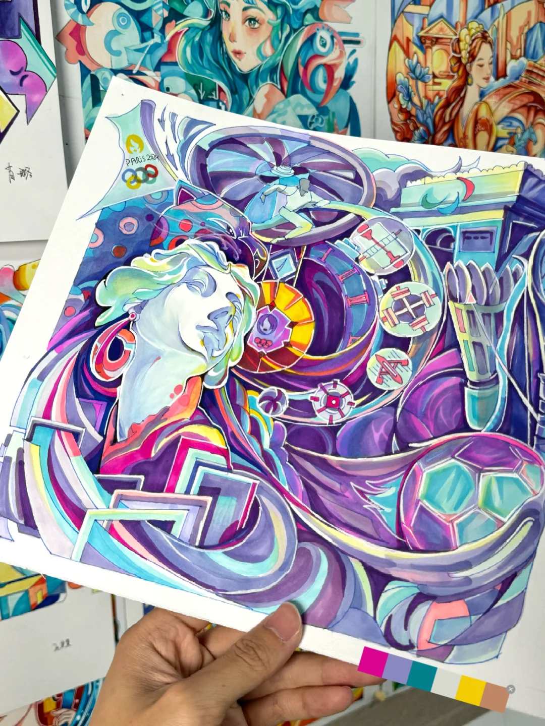 学生太强❗️紧贴时事创作巴黎奥运主题❗️