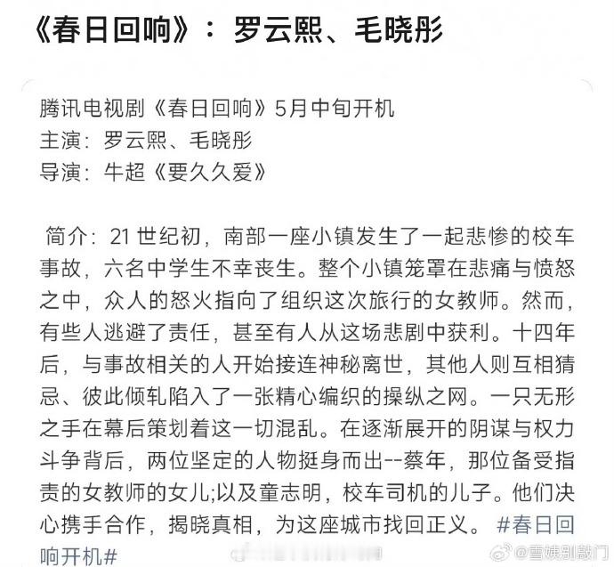 《春日回响》罗云熙、毛晓彤 
