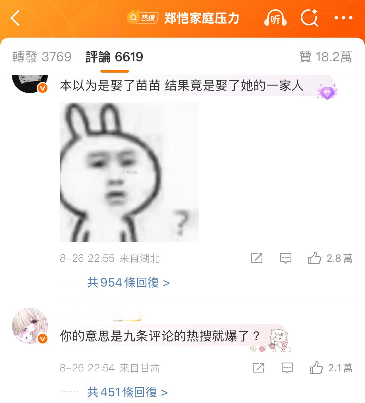 神评“本以为是娶了苗苗，结果竟是娶了她的一家人”！[淚奔][淚奔][淚奔]郑恺方