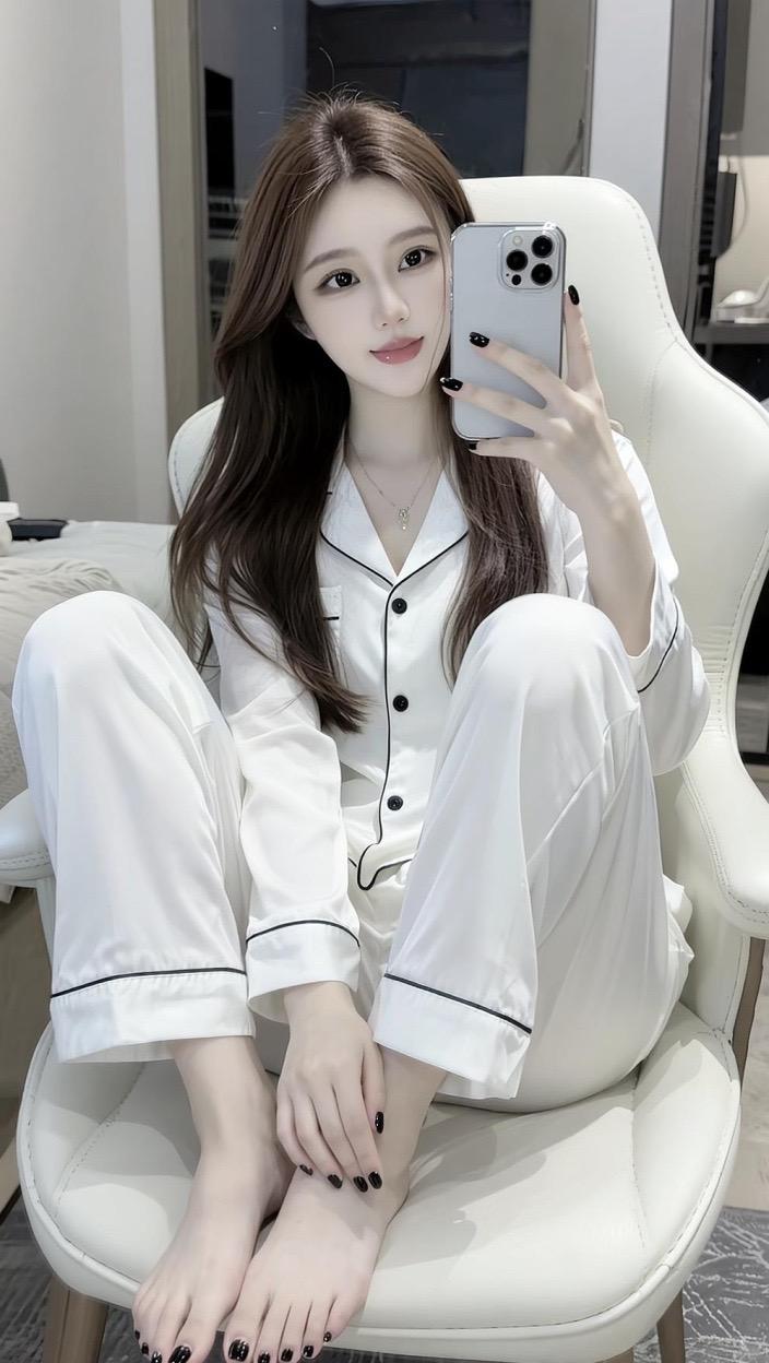 对镜拍居家穿搭