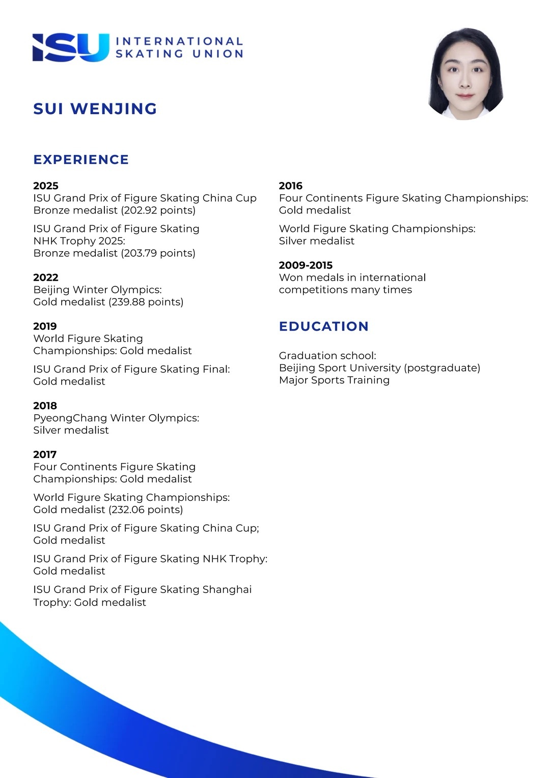 隋文静武大靖竞选ISU运动员委员会委员 重磅消息！隋文静、武大靖正式参选国际滑联