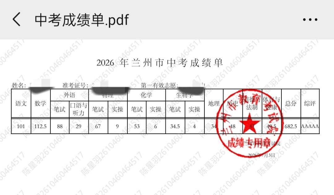 中考成绩发布日，上午10点给女儿打电话问查询结果，电话那头先是一阵沉默，接着又是