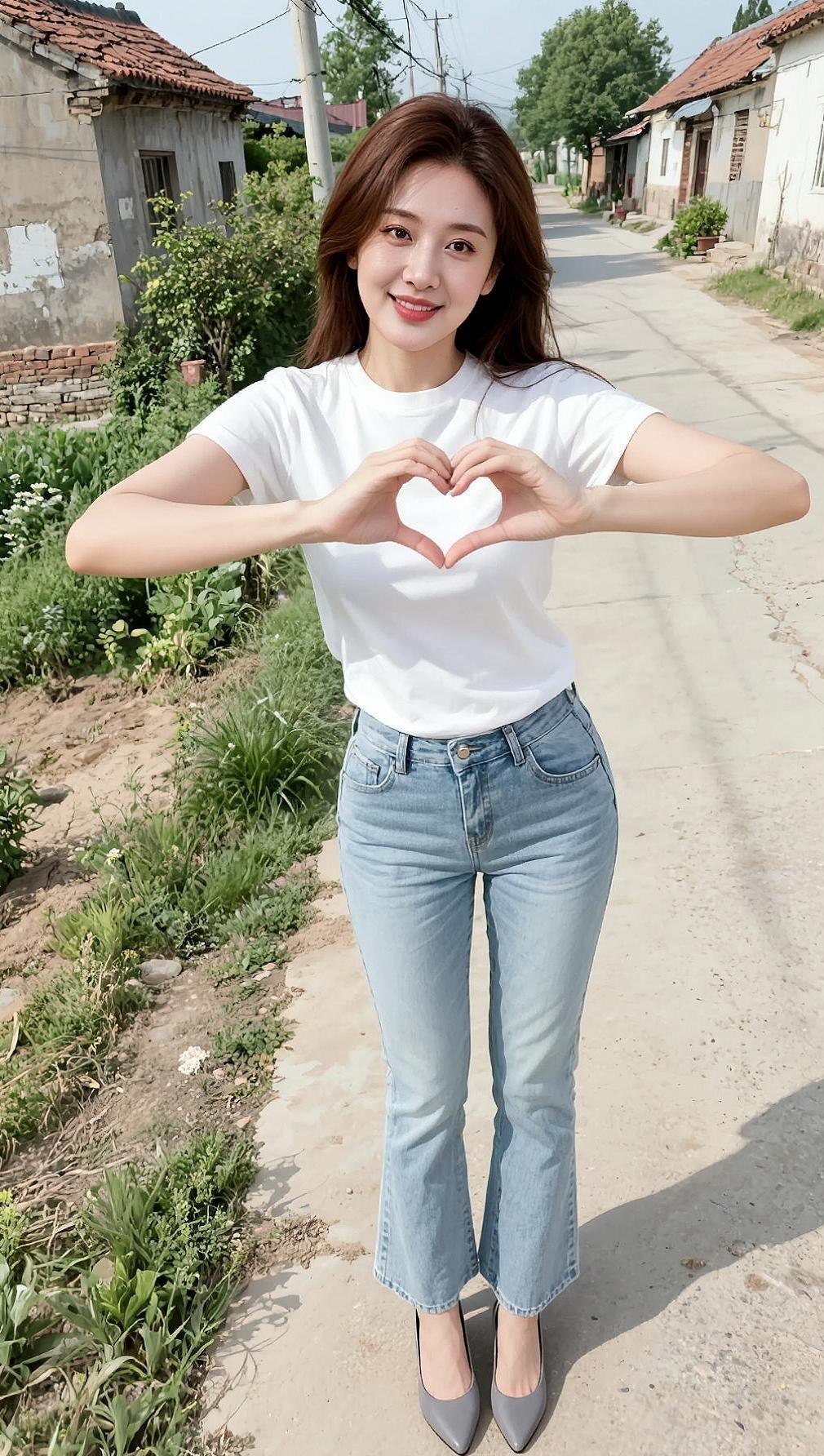 AI田园生活照 抖音ai创作 颜值在线 自然美景 甜美少女