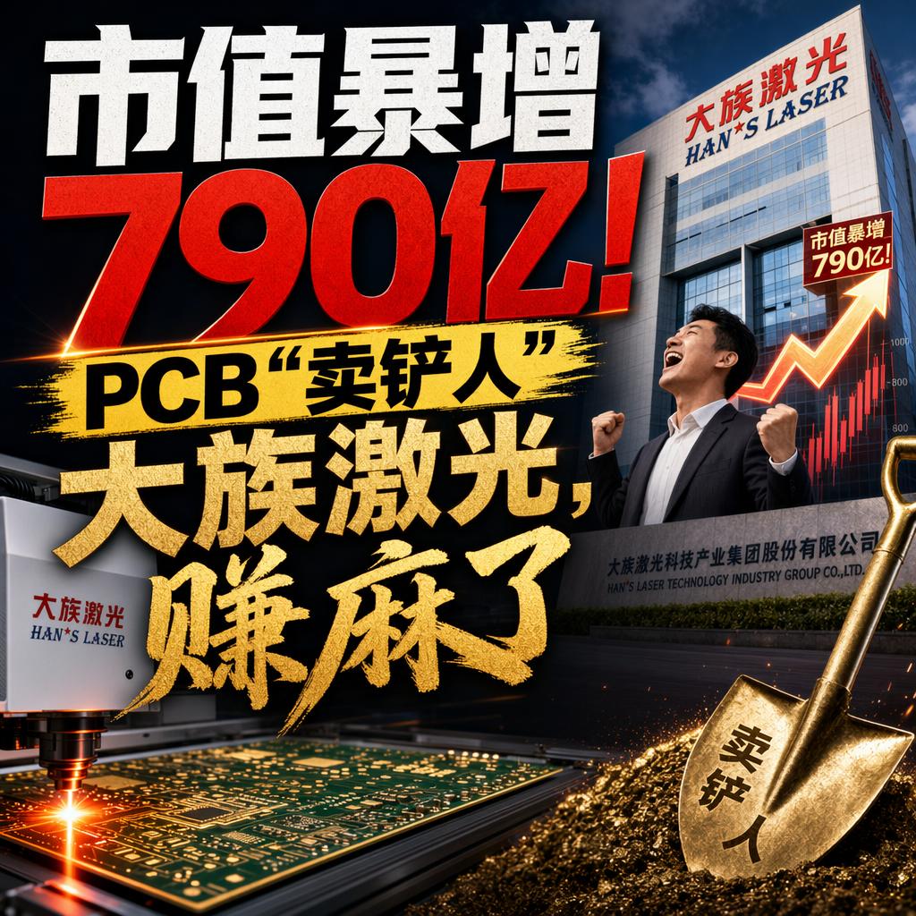 突发！半年市值狂飙近800亿！
这家被称作PCB行业“卖铲人”的大族激光，今年彻