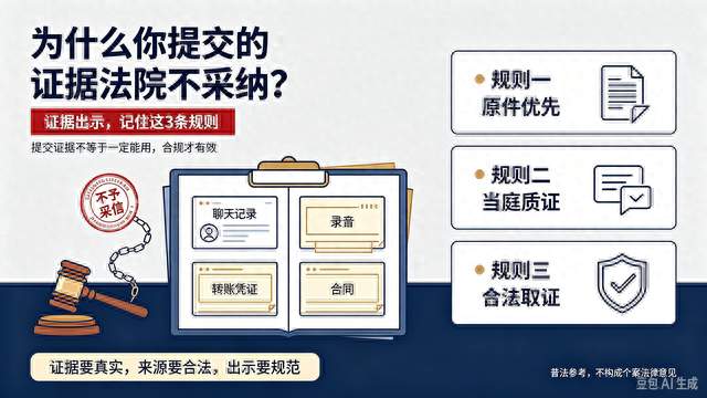 证据交到法院不采信？庭审举证3条黄金规则