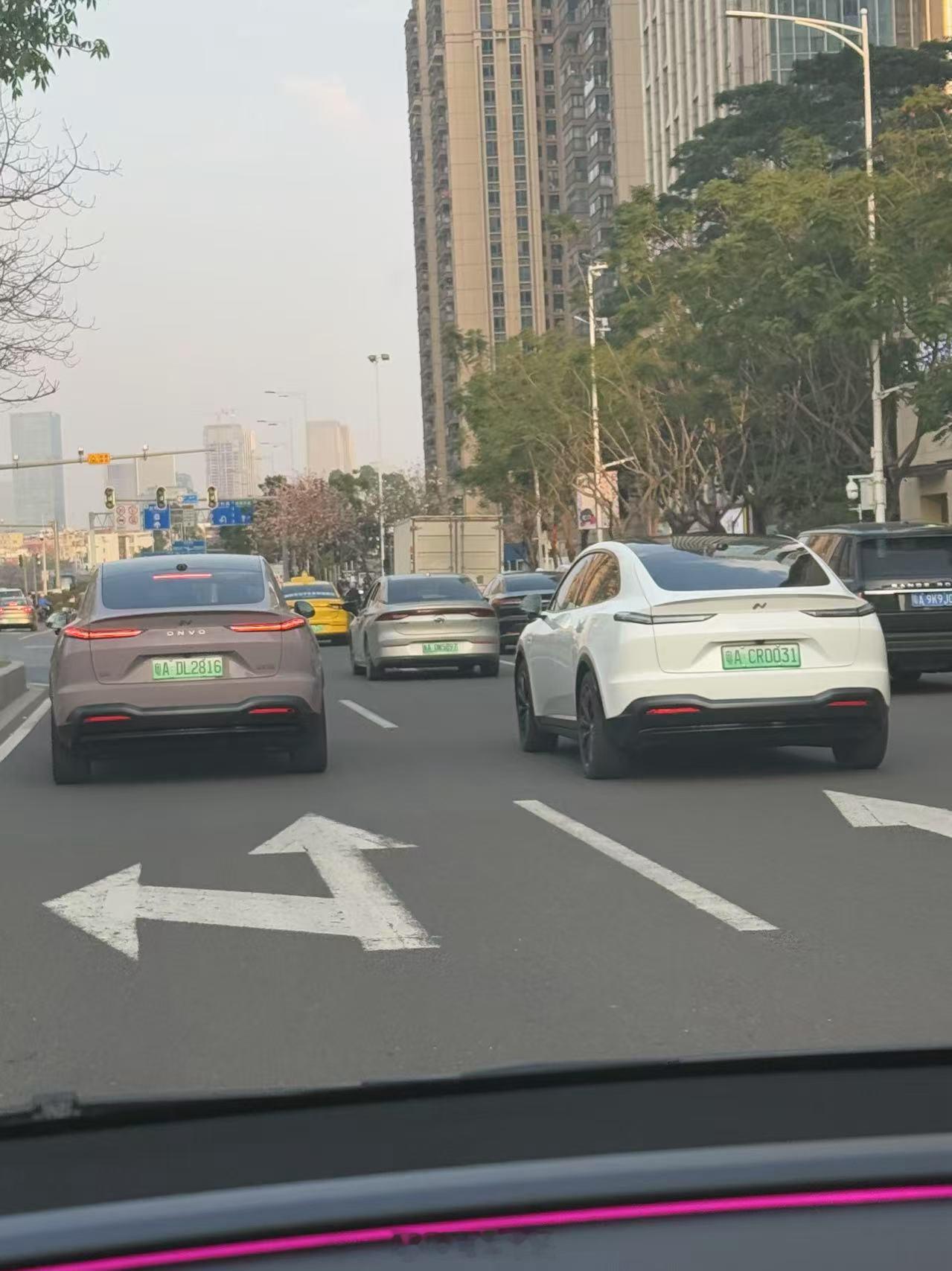 广州街头偶遇乐道L60车友，同事在屁股后面帮忙拍的，我觉得还是我的紫色好看[喵喵