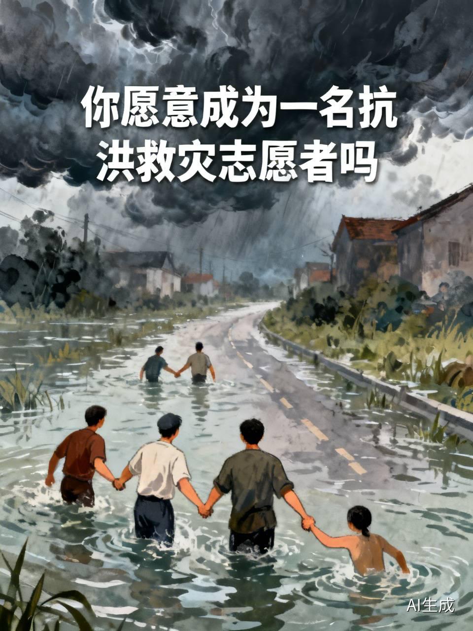 你愿意成为一名抗洪救灾志愿者吗洪水无情，人间有爱。山河遇汛，总有人挺身而出。若家