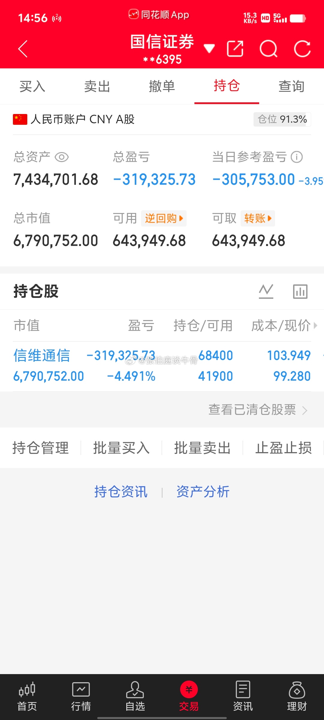 交易更新《第72天》：不要盲目跟风，拒绝马后炮！吹牛一年翻6倍，本金:300W，