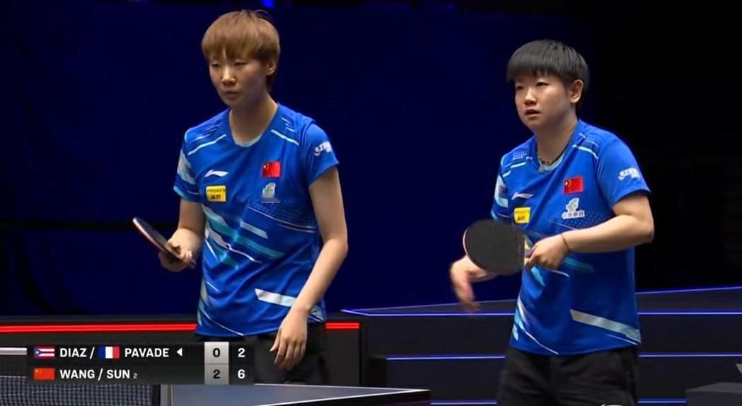 孙颖莎王曼昱晋级美国大满贯8强 WTT美国大满贯女双1/8决赛，孙颖莎/王曼昱3