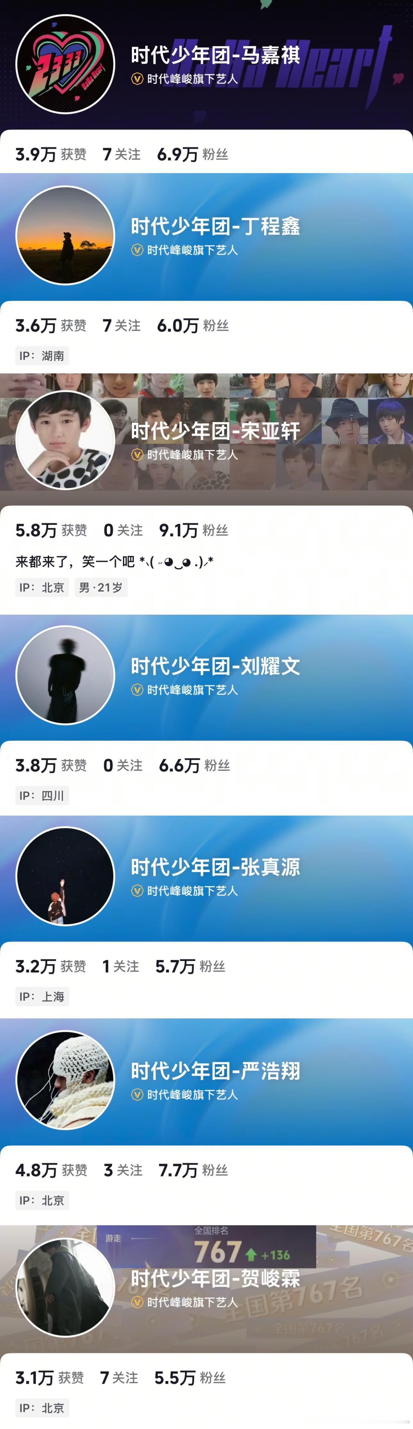 时代少年团全员入驻抖音啦 以后能看到更多有活人感的视频了！ 